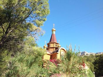 View of church against blue sky