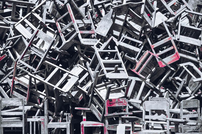 Full frame shot of metallic structure