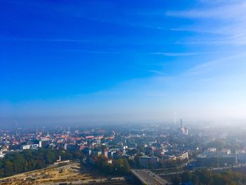 High angle view of townscape against sky