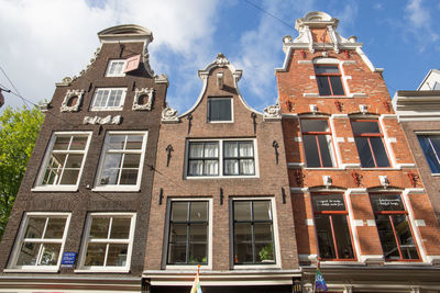 Low angle view of old building against sky