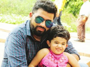 Portrait of father and son