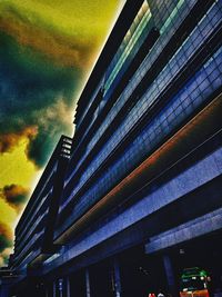 Low angle view of modern building against sky