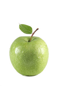 Close-up of apple against white background