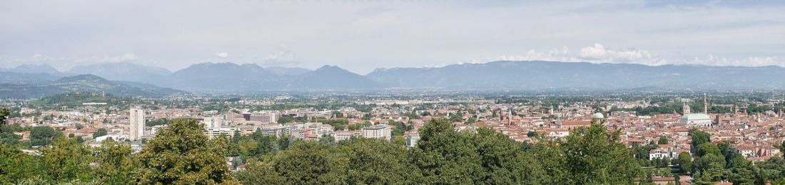 High angle view of townscape against sky