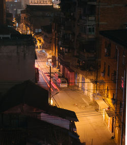 Illuminated city at night