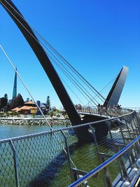 Low angle view of built structure against clear blue sky