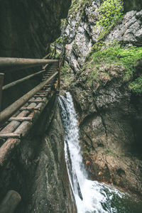 Scenic view of waterfall in forest