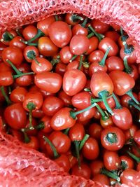 High angle view of tomatoes for sale in market