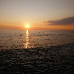 Scenic view of sea at sunset