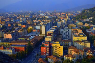 High angle view of city