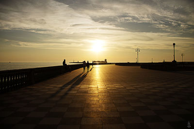 Silhouette people at terrazza mascagni during sunset