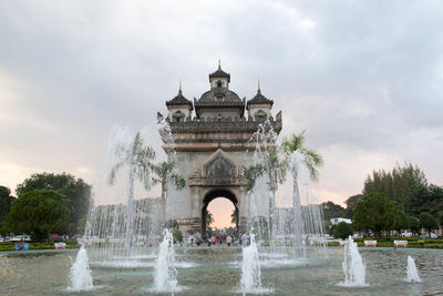 Fountain in front of building