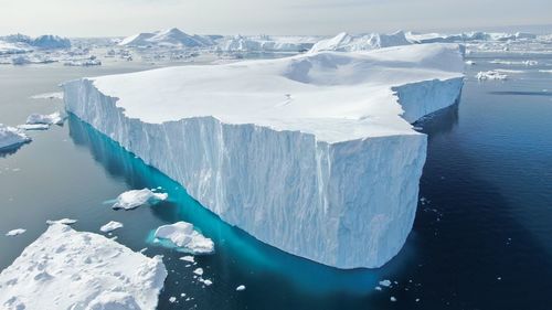 Aerial view of frozen sea