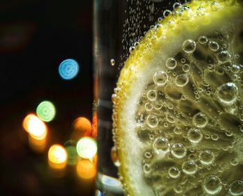 Close-up of bubbles in water