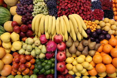 Various fruits for sale at market stall