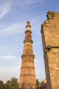 Low angle view of temple against sky