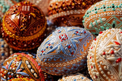 Full frame shot of decorated easter eggs