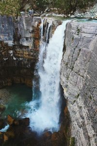 Scenic view of waterfall