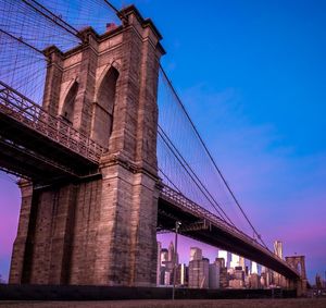 Low angle view of suspension bridge