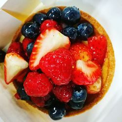 Close-up of strawberries in plate