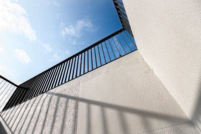 Low angle view of staircase against sky