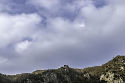 Low angle view of mountain against sky