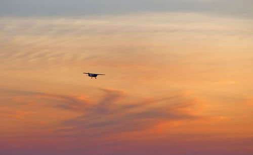 Low angle view of airplane flying in sky