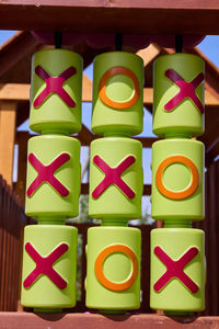 Full frame shot of toy blocks on table