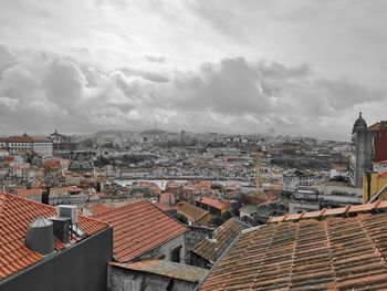 High angle view of townscape against sky