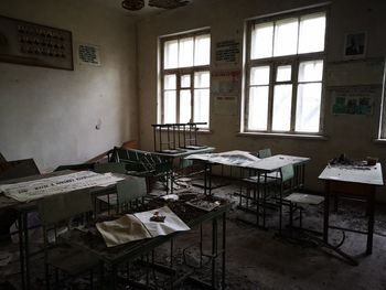 Interior of abandoned building