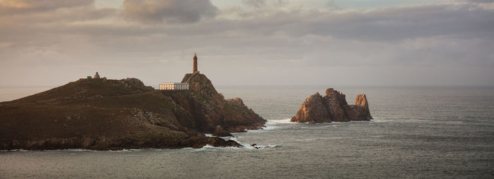 Panoramic view of cape vilan and its lighthouse