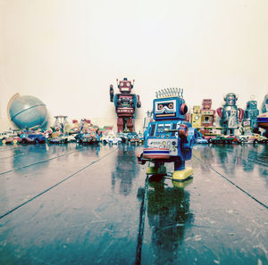 View of wet ship during rainy season