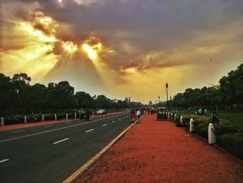 Country road at sunset