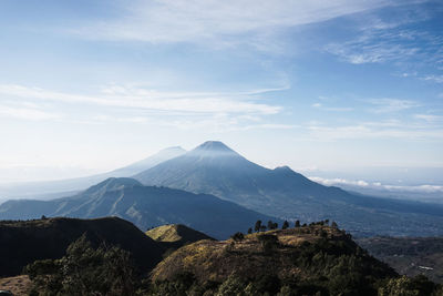 Scenic view of mountains against sky