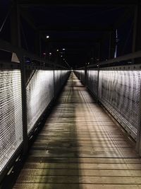 Empty illuminated walkway