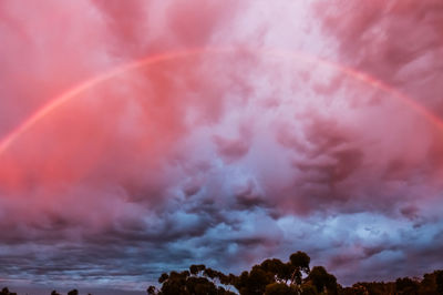 Low angle view of cloudy sky during sunset