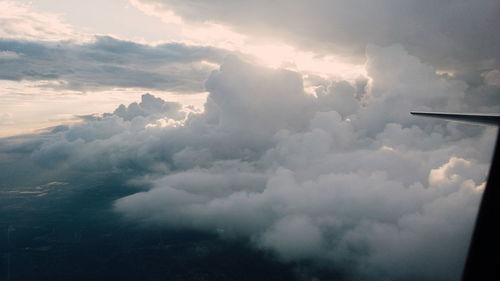 Aerial view of clouds during sunset