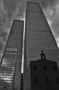 Low angle view of modern building against sky