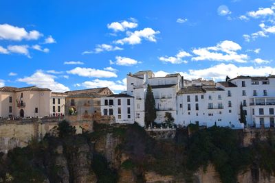 Low angle view of buildings against sky