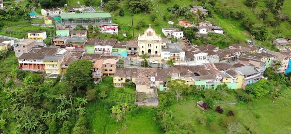 High angle view of townscape