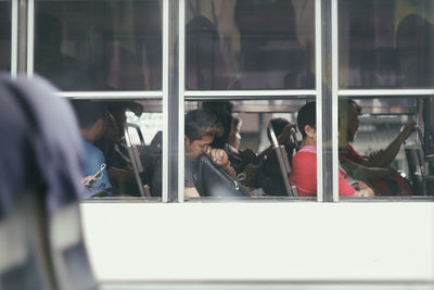 Group of people in train