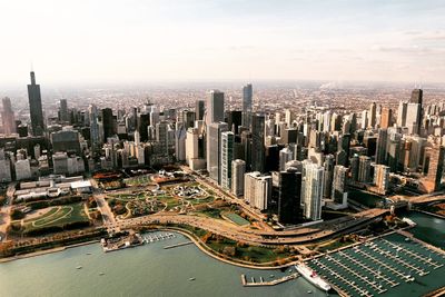 High angle view of cityscape