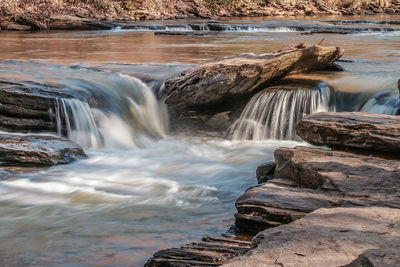 Scenic view of waterfall
