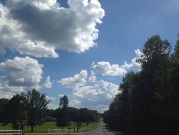 Scenic view of landscape against blue sky