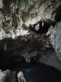 Low angle view of rock formation in cave