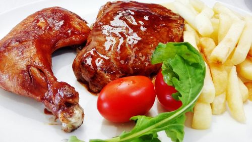 Close-up of salad in plate