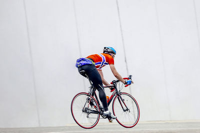 Man riding bicycle