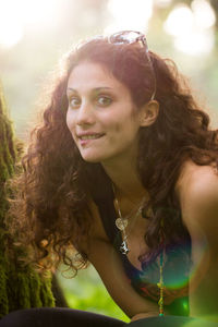 Portrait of beautiful smiling young woman