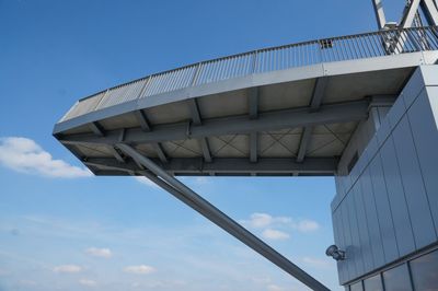 Low angle view of built structure against blue sky