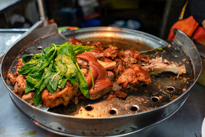 Picture of braised pork leg for put in rice pork leg, thai food